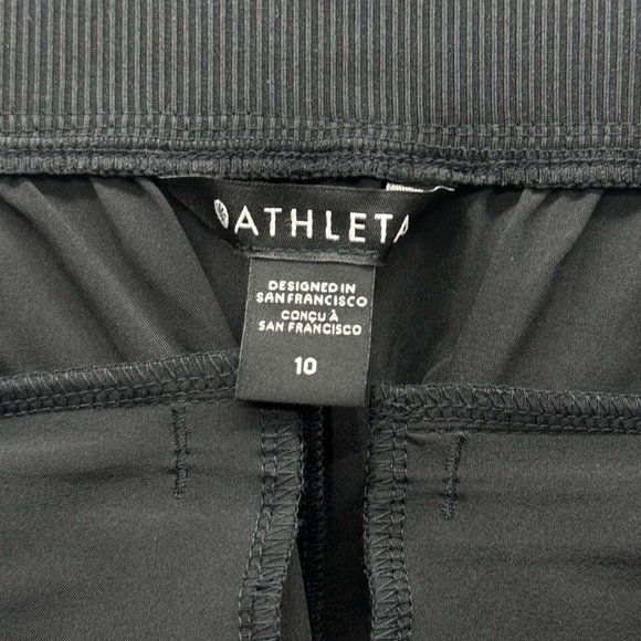 Athleta Lightweight Nylon Women's Jogger Pants Activewear Black - Size 10 - Picture 6 of 8